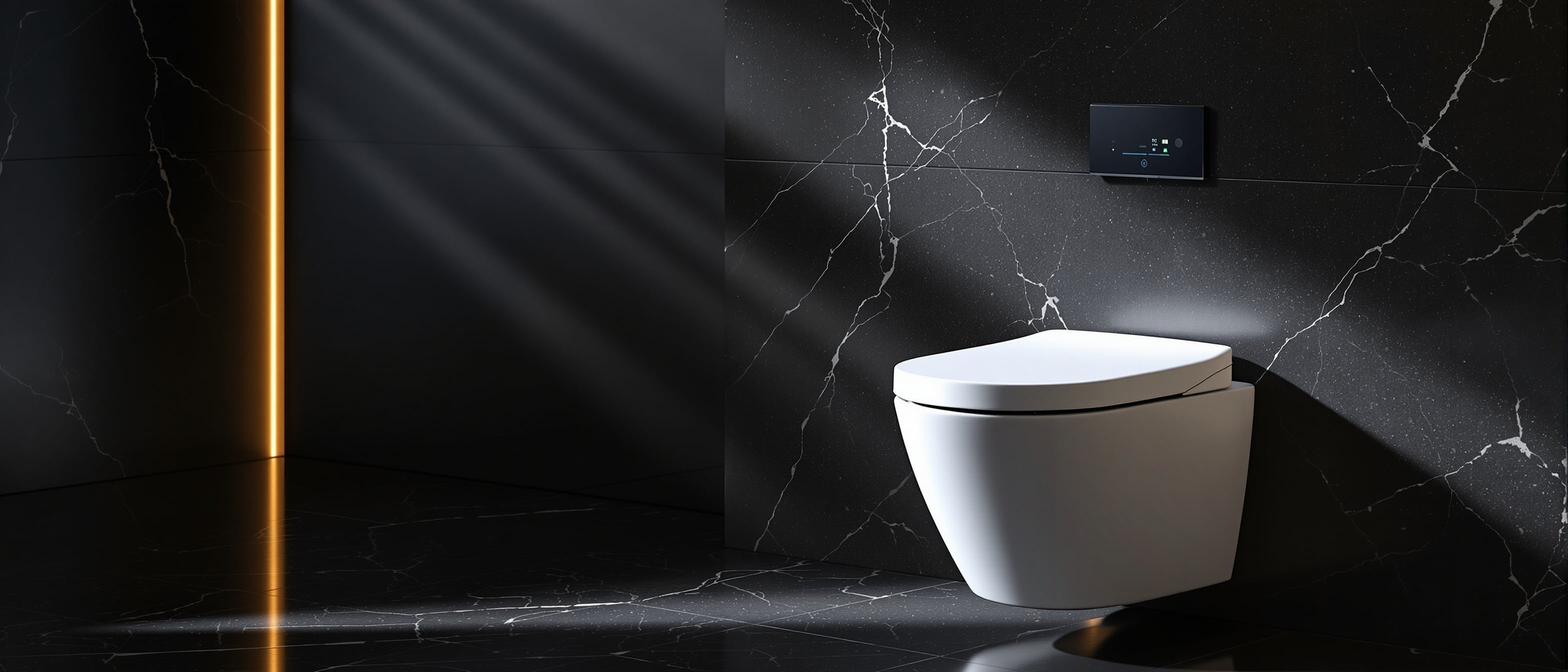Keliss Sanova S005F smart toilet side view in dramatic studio lighting