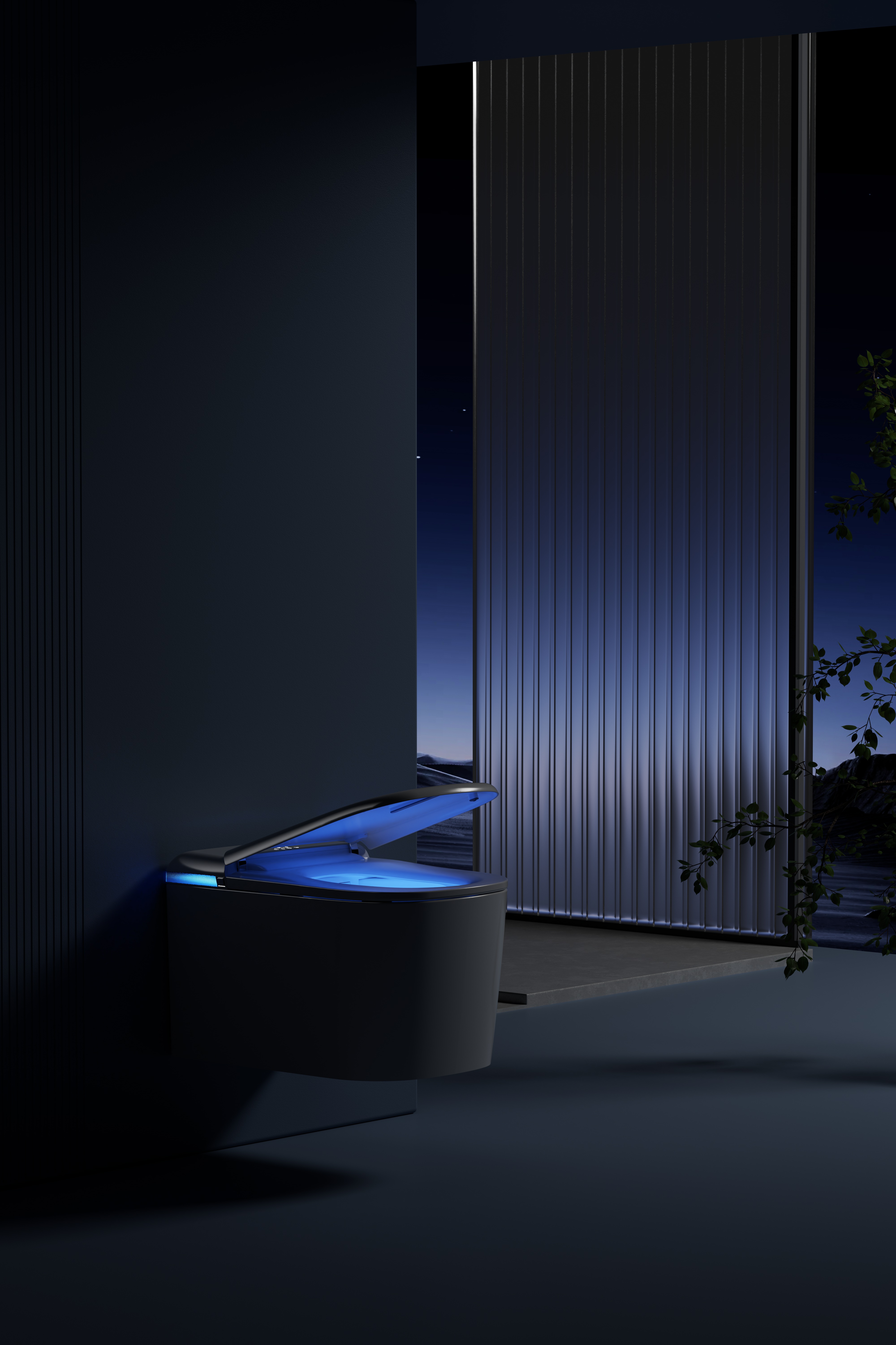 Keliss Neowash Y3W smart toilet with ambient blue LED lighting
